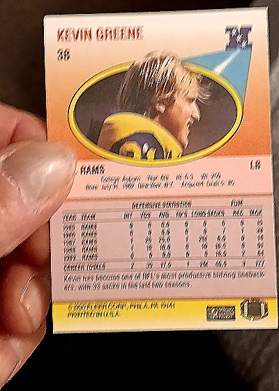 1990 Fleer #38 Kevin Greene — back