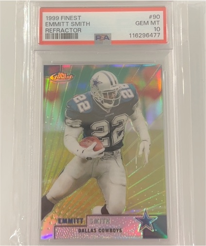1999 Topps Finest #90 Emmitt Smith Refractor — front