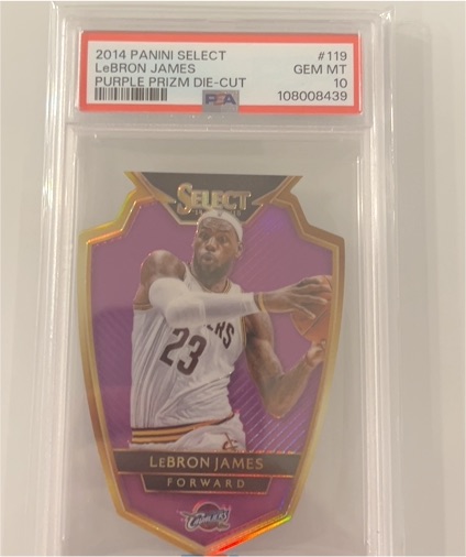 2014 Panini Select #119 LeBron James Purple Prizm Die-Cut — front