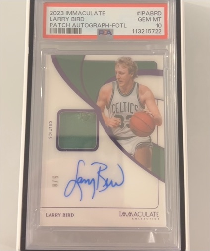2023 Panini Immaculate #IPABRD Larry Bird Patch Autograph FOTL — front