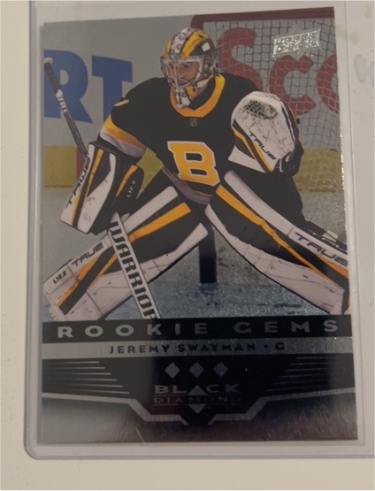 2021-22 Upper Deck Black Diamond #BD-36 Jeremy Swayman Rookie Gems — front