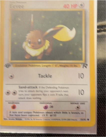 2000 Pokémon Team Rocket #55 Eevee — front