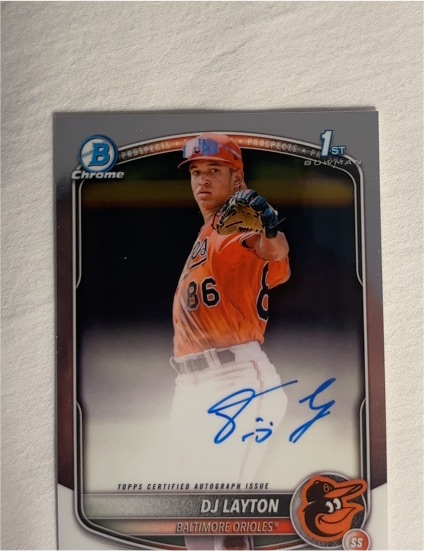 2025 Bowman Chrome #CPA-DL DJ Layton 1st Bowman Auto — front