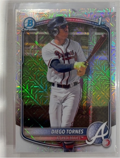2025 Bowman Chrome #BCP-214 Diego Tornes Mojo Refractor Atlanta Braves — front