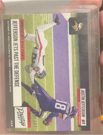 2021 Panini Prestige #HR-JJ Justin Jefferson Highlight Reel — front