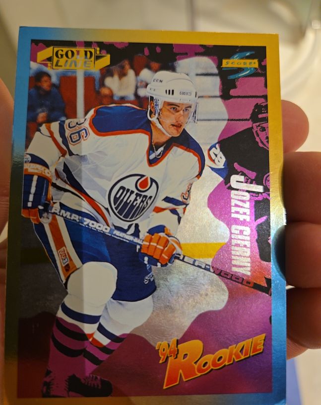 1994-95 Score Gold Line #217 Jozef Cierny Rookie Edmonton Oilers — front