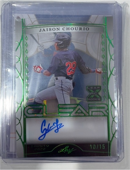 2022 Leaf Trinity Clear Autograph Green #10 Jaison Chourio — front