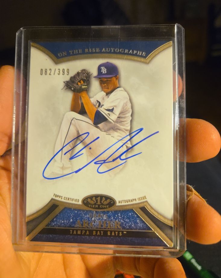 2013 Topps Tier One On The Rise Autographs #082 Chris Archer — front