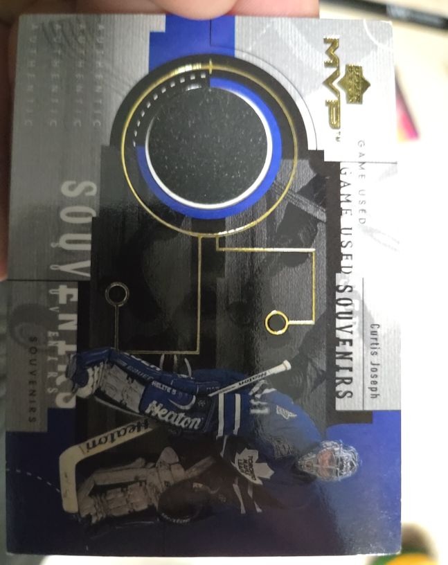 1999 Upper Deck MVP Game Used Souvenirs #GJ-3 Curtis Joseph — front