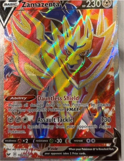 2020 Pokémon Sword & Shield #196 Zamazenta V — front