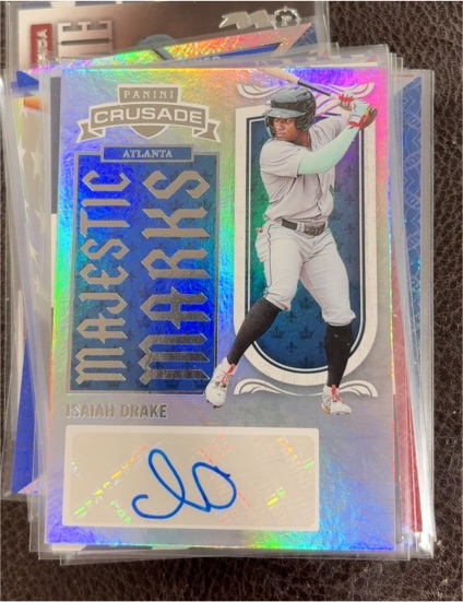 2025 Panini Crusade #15 Isaiah Drake Majestic Marks Silver Auto — front