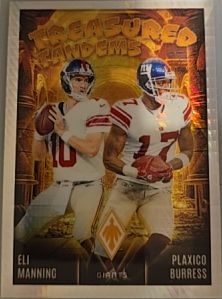 2024 Panini Phoenix #TT-NYG Eli Manning / Plaxico Burress Treasured Tandems — front