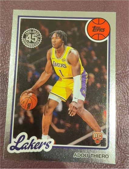 2025 Topps NBA 45th Anniversary RC Adou Thiero #80BK-79 Los Angeles Lakers — front