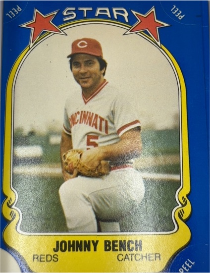 1981 Fleer Star Stickers #37 Johnny Bench — front