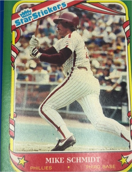 1987 Fleer Star Stickers #107 Mike Schmidt — front