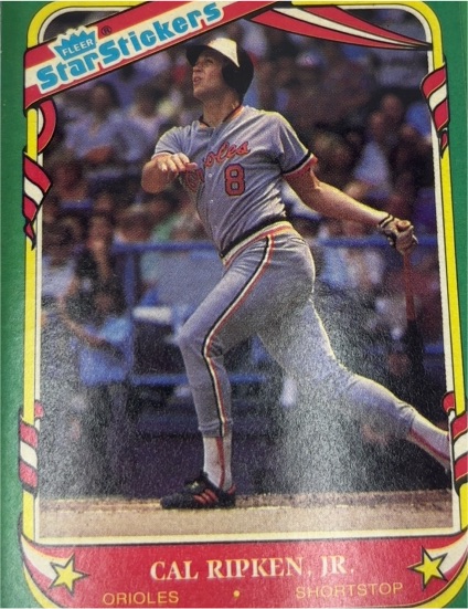 1987 Fleer Star Stickers #101 Cal Ripken Jr. — front