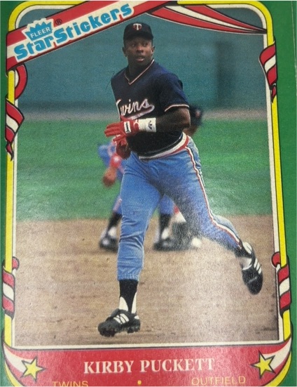 1987 Fleer Star Stickers #92 Kirby Puckett — front