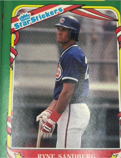 1987 Fleer Star Stickers #105 Ryne Sandberg — front