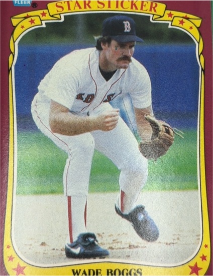 1986 Fleer Star Stickers #8 Wade Boggs — front