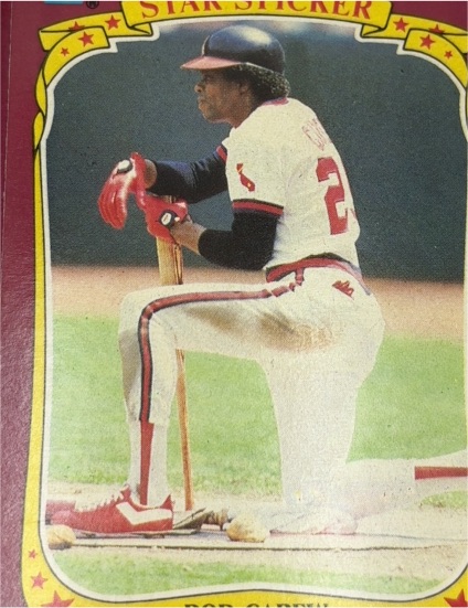 1986 Fleer Star Stickers #20 Rod Carew California Angels — front