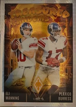 2024 Panini Phoenix #TT-NYG Eli Manning / Plaxico Burress Treasured Tandems — front