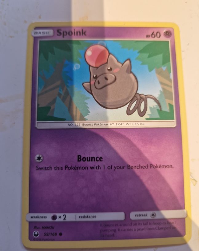 2018 Pokémon Celestial Storm #59 Spoink — front