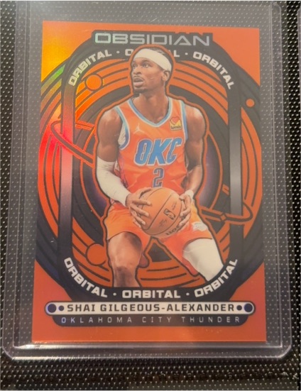 2024-25 Panini Obsidian #10 Shai Gilgeous-Alexander Orbital Orange Flood — front