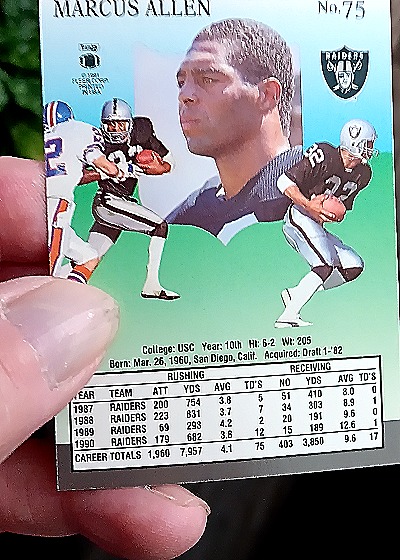 1991 Fleer Ultra #75 Marcus Allen — back