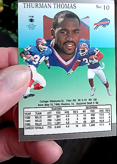 1991 Fleer Ultra #10 Thurman Thomas — back