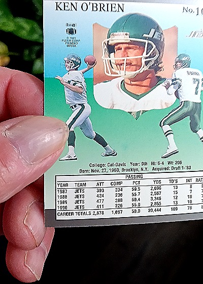 1990 Pro Set #249 Ken O'Brien — back