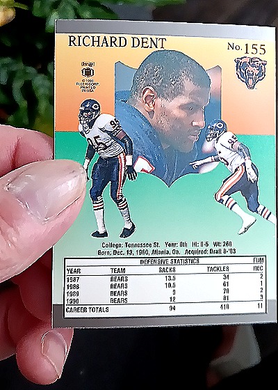 1991 Fleer Ultra #155 Richard Dent — back