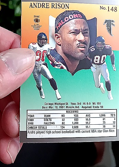 1990 Fleer #148 Andre Rison — back