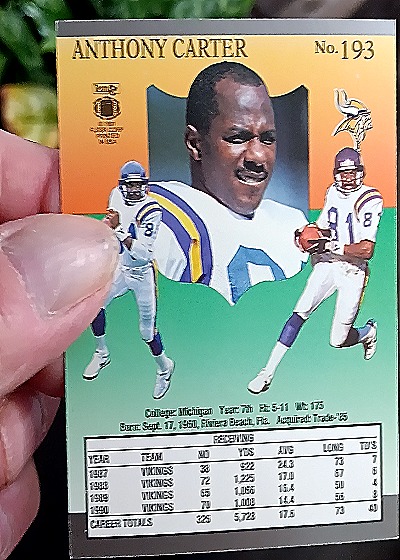 1991 Fleer Ultra #193 Anthony Carter — back