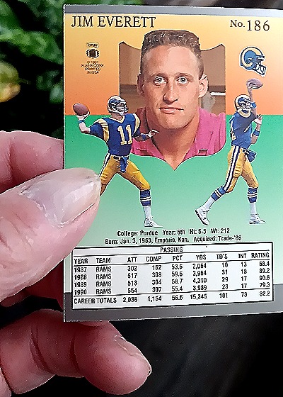 1990 Pro Set #186 Jim Everett — back