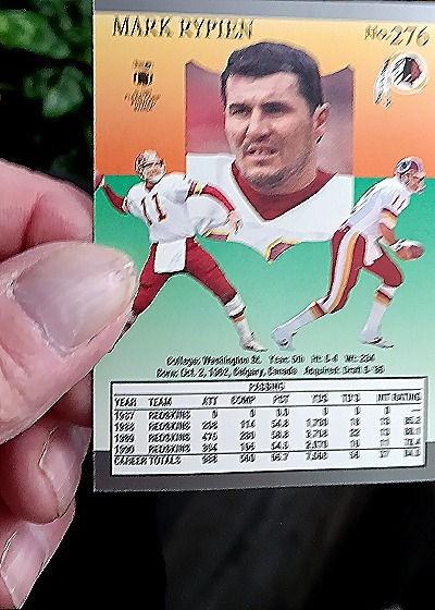 1991 Fleer Ultra #276 Mark Rypien — back