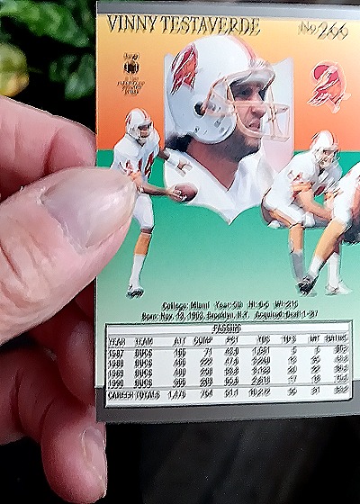 1991 Fleer Ultra #266 Vinny Testaverde — back