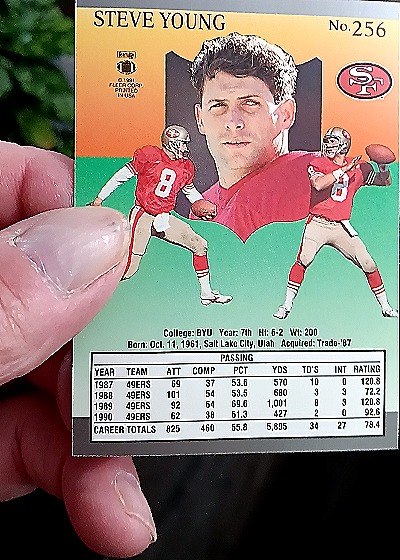 1991 Fleer Ultra #256 Steve Young — back