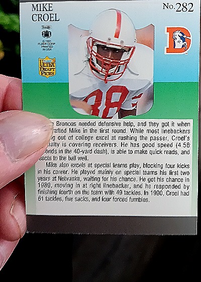 1991 Ultra #282 Mike Croel — back