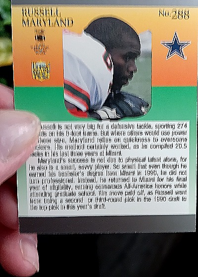 1991 Fleer Ultra #288 Russell Maryland — back
