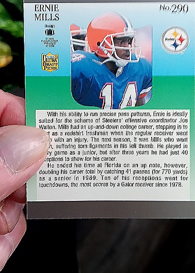 1991 Ultra #290 Ernie Mills — back