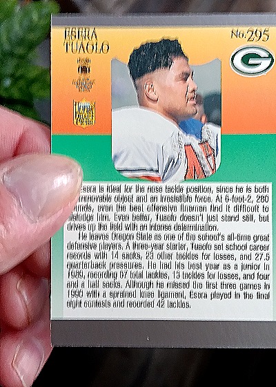 1991 Fleer Ultra Draft Picks #295 Esera Tuaolo — back