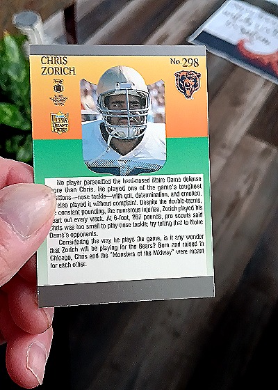 1991 Ultra #298 Chris Zorich — back