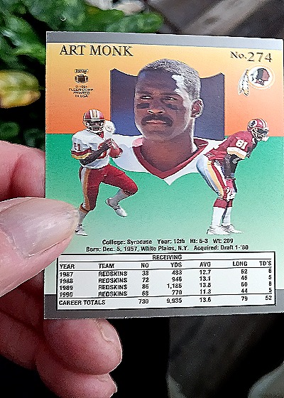1991 Fleer Ultra #274 Art Monk — back