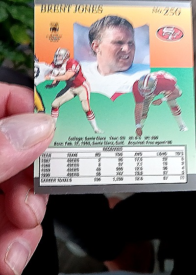1991 Fleer Ultra #250 Brent Jones — back