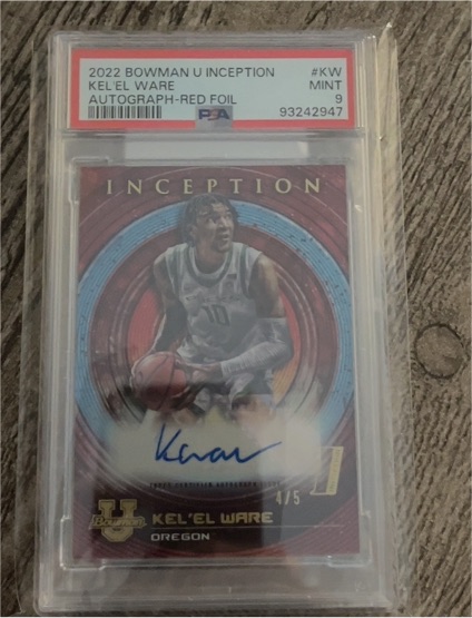 2022 Bowman University Inception #KW Kel'el Ware — front