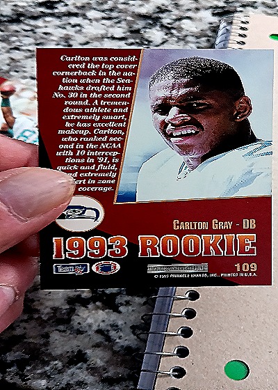 1993 Select #109 Carlton Gray — back