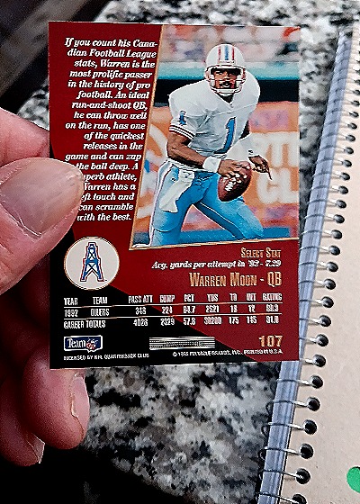 1992 Pro Set #107 Warren Moon — back