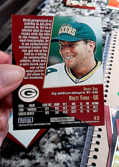 1993 Score Select #43 Brett Favre — back