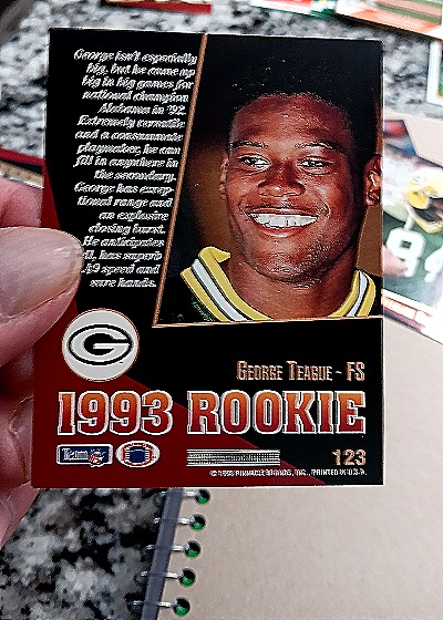 1993 Score Select #123 George Teague Rookie — back