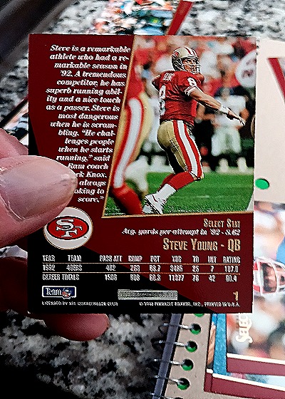 1993 Select #8 Steve Young — back